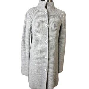 Cocogio Gray Longline Knit Cardigan Wool Blend Classic Minimalist‎ L